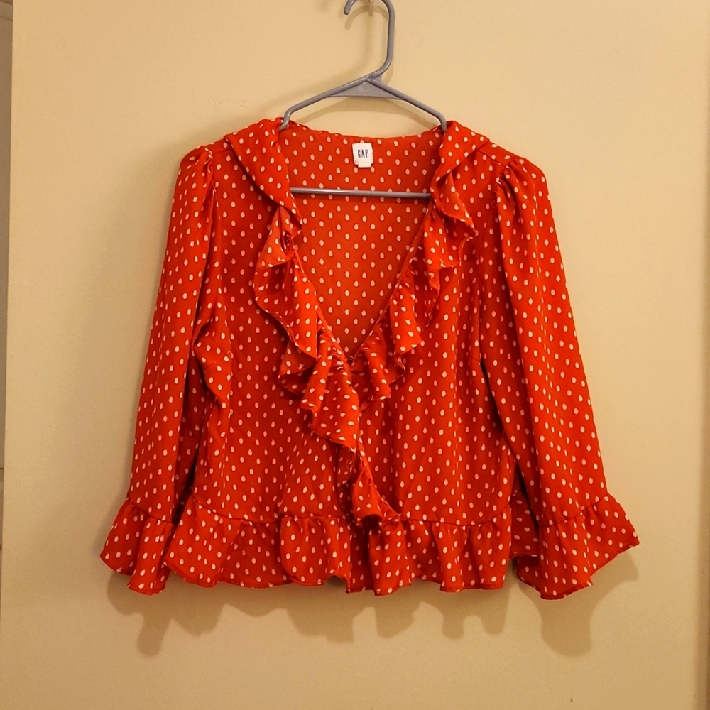 Gap Polka Dot Wrap Top, Size M